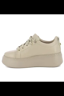 Damskie Carinii Skórzane Sneakersy Damskie*Beżowe skórzane sneakersy --B8939-T43-000-000-F69