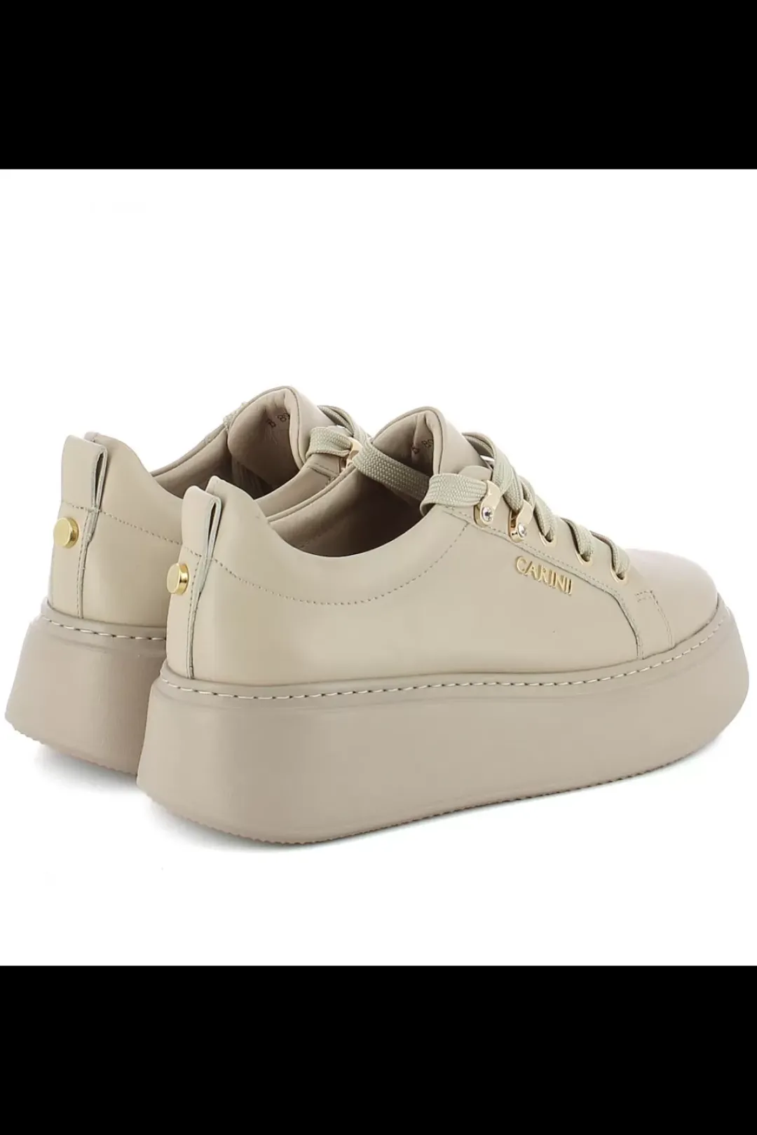 Damskie Carinii Skórzane Sneakersy Damskie*Beżowe skórzane sneakersy --B8939-T43-000-000-F69