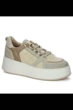 Damskie Carinii Skórzane Sneakersy Damskie | Beżowe Sneakersy Damskie*Beżowe sneakersy damskie --B9968-491-000-000-000