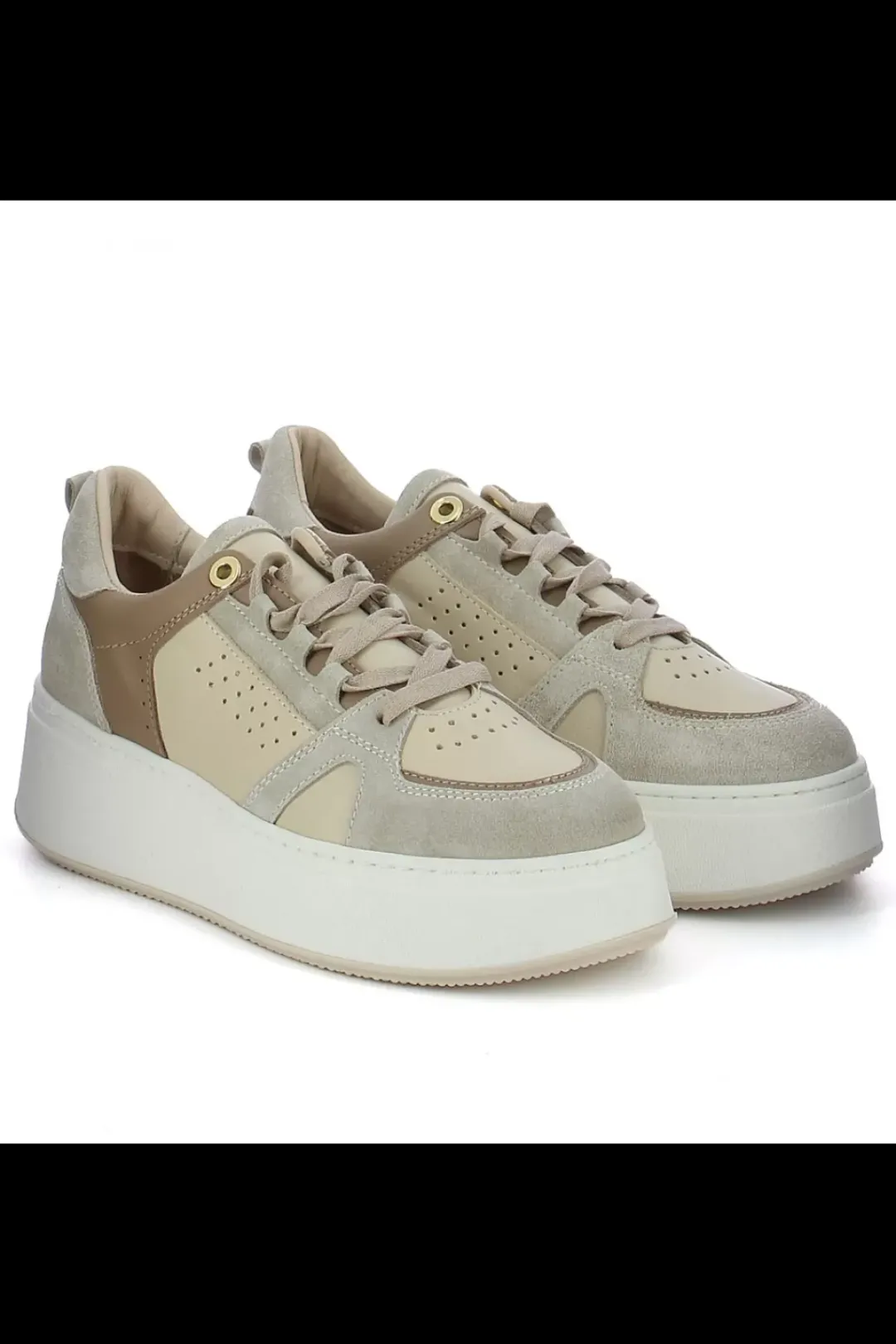 Damskie Carinii Skórzane Sneakersy Damskie | Beżowe Sneakersy Damskie*Beżowe sneakersy damskie --B9968-491-000-000-000