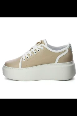 Damskie Carinii Skórzane Sneakersy Damskie | Beżowe Sneakersy Damskie*Beżowe sneakersy damskie --B9591-T32-L46-000-F69