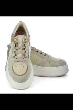 Damskie Carinii Skórzane Sneakersy Damskie | Beżowe Sneakersy Damskie*Beżowe sneakersy damskie --B9968-491-000-000-000