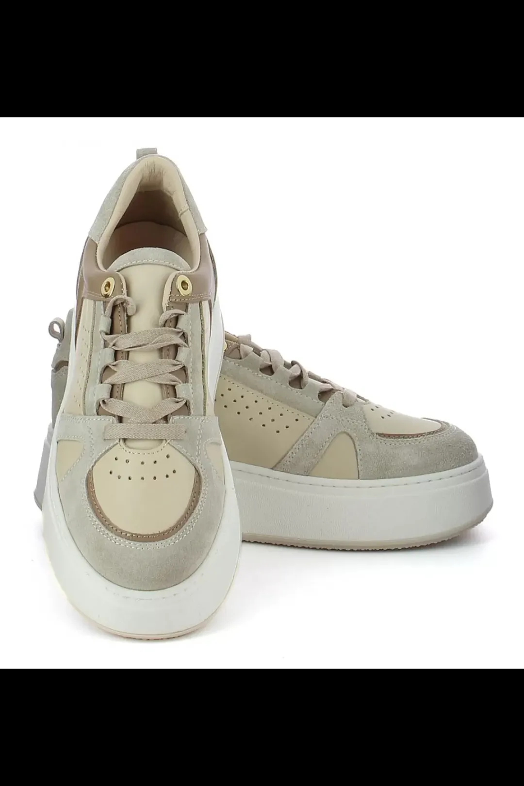 Damskie Carinii Skórzane Sneakersy Damskie | Beżowe Sneakersy Damskie*Beżowe sneakersy damskie --B9968-491-000-000-000