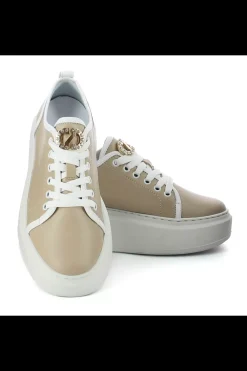 Damskie Carinii Skórzane Sneakersy Damskie | Beżowe Sneakersy Damskie*Beżowe sneakersy damskie --B9591-T32-L46-000-F69