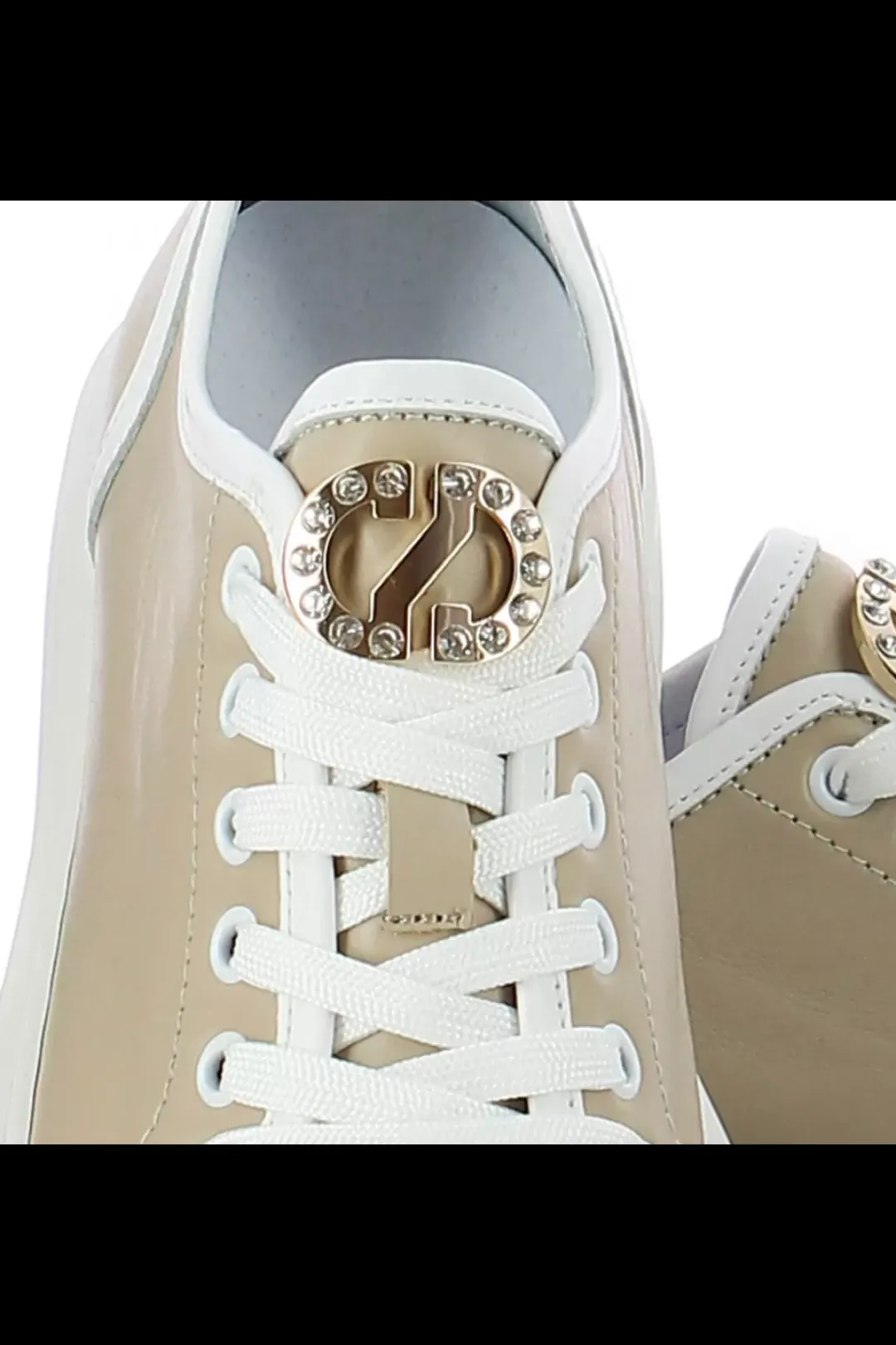 Damskie Carinii Skórzane Sneakersy Damskie | Beżowe Sneakersy Damskie*Beżowe sneakersy damskie --B9591-T32-L46-000-F69
