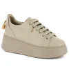 Damskie Carinii Skórzane Sneakersy Damskie | Beżowe Sneakersy Damskie*Beżowe sneakersy na platformie --B9580-T43-000-000-F69