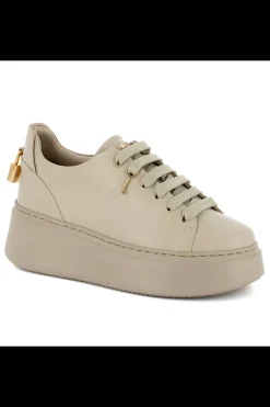 Damskie Carinii Skórzane Sneakersy Damskie | Beżowe Sneakersy Damskie*Beżowe sneakersy na platformie --B9580-T43-000-000-F69