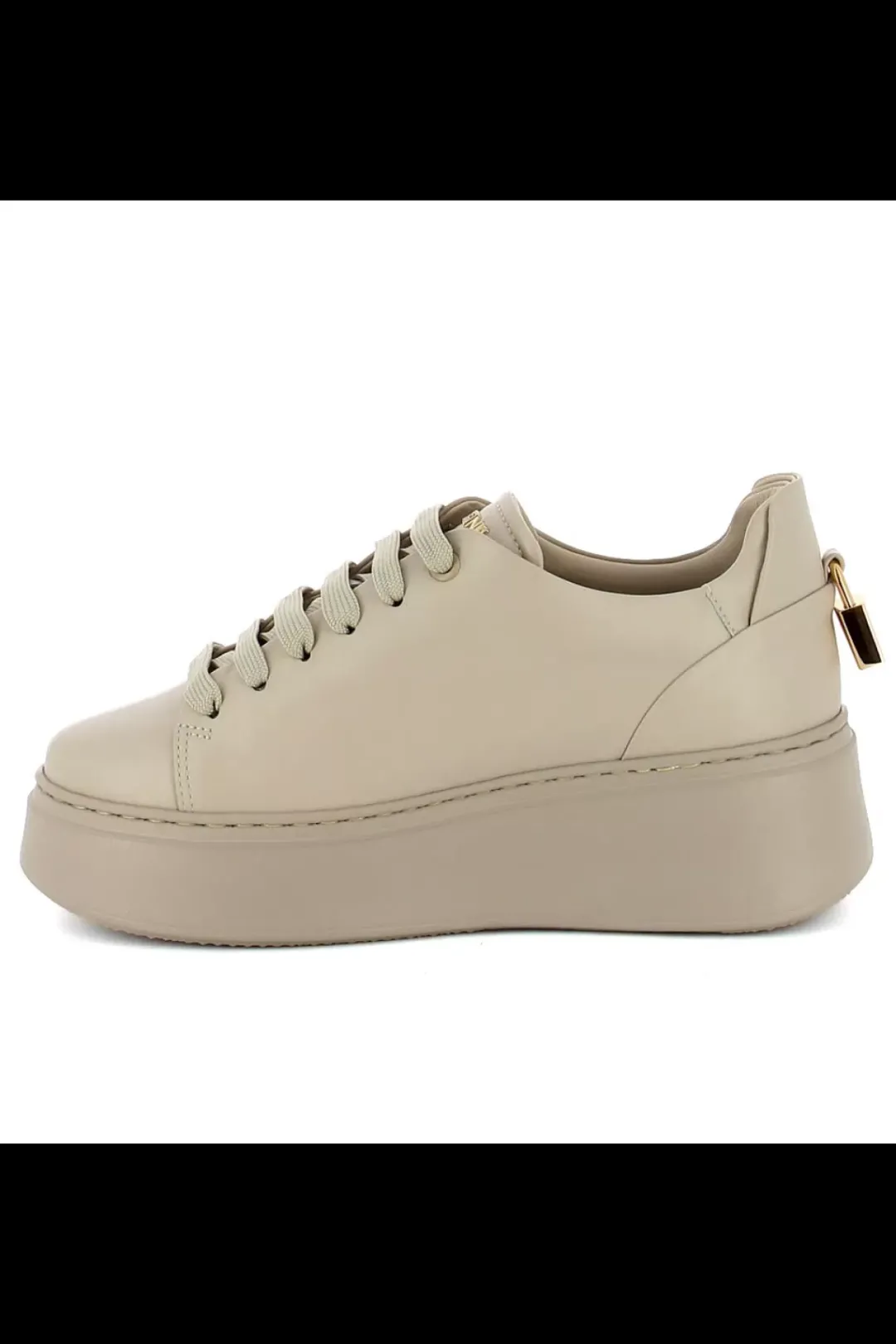 Damskie Carinii Skórzane Sneakersy Damskie | Beżowe Sneakersy Damskie*Beżowe sneakersy na platformie --B9580-T43-000-000-F69