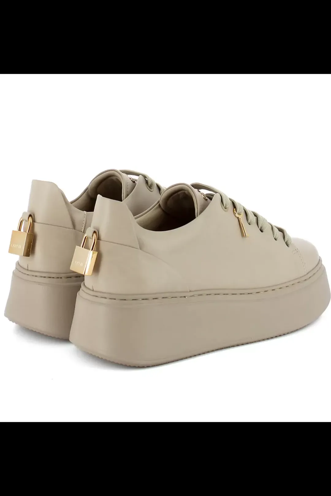 Damskie Carinii Skórzane Sneakersy Damskie | Beżowe Sneakersy Damskie*Beżowe sneakersy na platformie --B9580-T43-000-000-F69