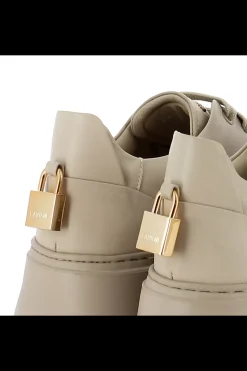 Damskie Carinii Skórzane Sneakersy Damskie | Beżowe Sneakersy Damskie*Beżowe sneakersy na platformie --B9580-T43-000-000-F69