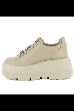 Damskie Carinii Skórzane Sneakersy Damskie | Beżowe Sneakersy Damskie*Beżowe sneakersy na platformie --B9589-T44-000-000-G36