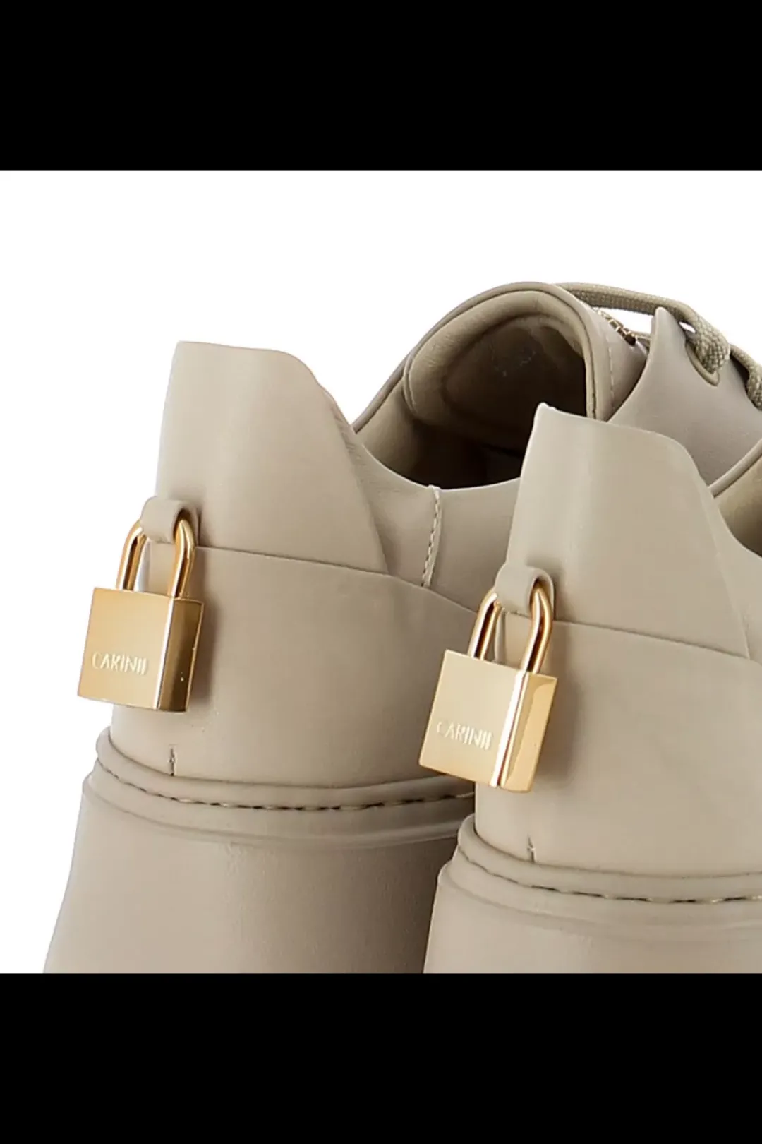 Damskie Carinii Skórzane Sneakersy Damskie | Beżowe Sneakersy Damskie*Beżowe sneakersy na platformie --B9580-T43-000-000-F69