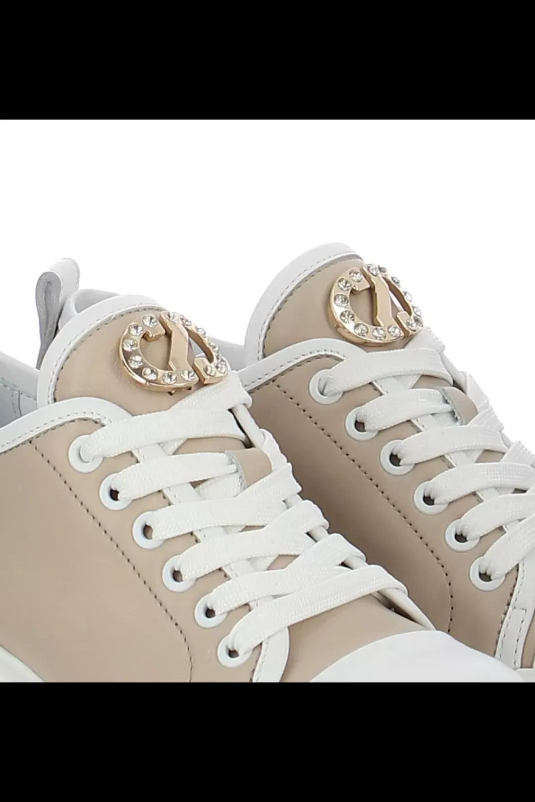 Damskie Carinii Skórzane Sneakersy Damskie | Beżowe Sneakersy Damskie*Beżowe sneakersy na platformie --B9375-L46-T32-000-G36