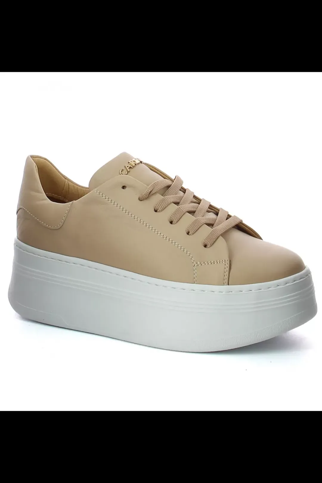 Damskie Carinii Skórzane Sneakersy Damskie | Beżowe Sneakersy Damskie*Beżowe sneakersy skórzane --B10332-491-000-000-000