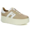 Damskie Carinii Skórzane Sneakersy Damskie | Beżowe Sneakersy Damskie*Beżowe sneakersy skórzane --B9992-R25-L46-000-G73