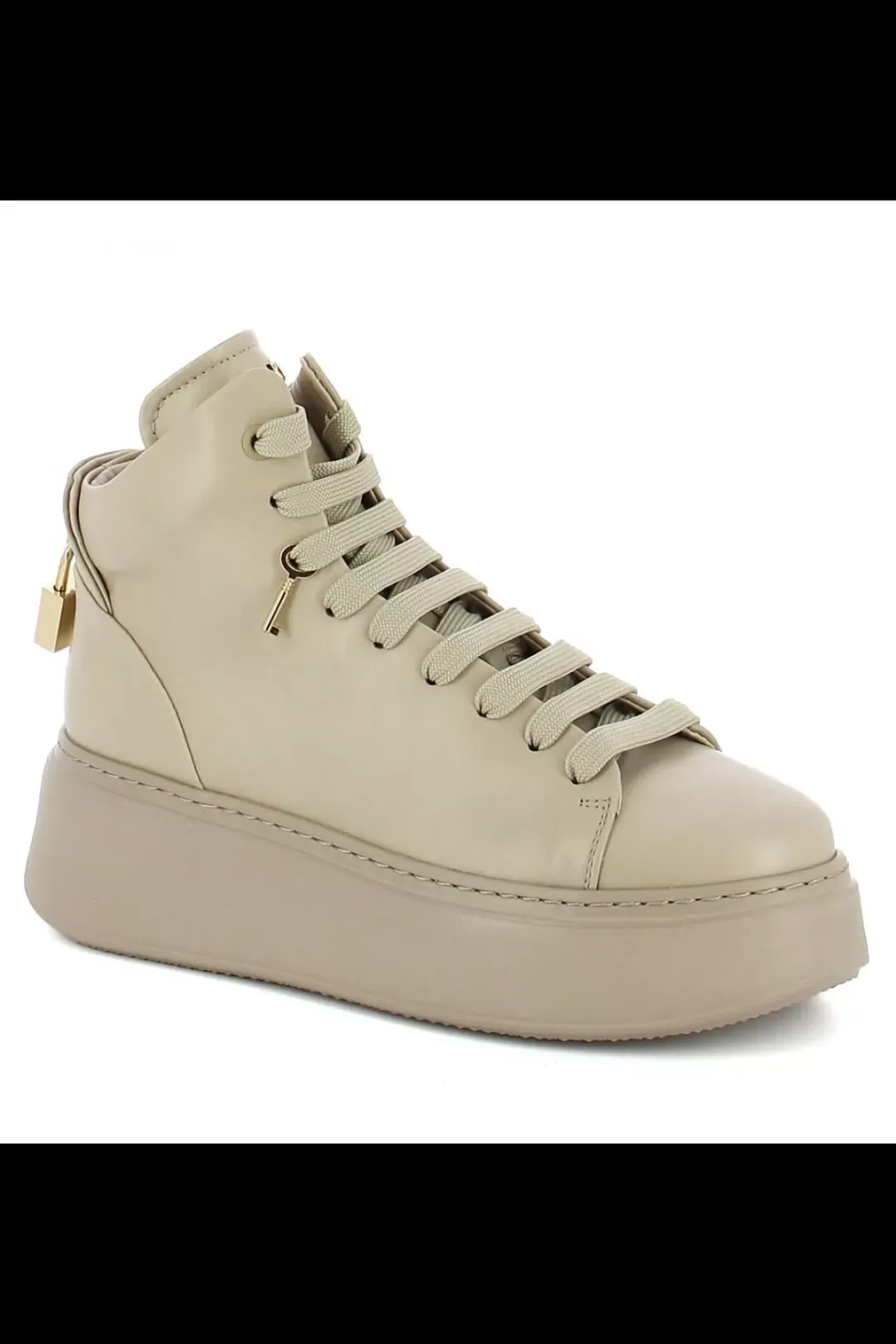 Damskie Carinii Skórzane Sneakersy Damskie | Beżowe Sneakersy Damskie*Beżowe sneakersy skórzane --B9544-T43-000-000-F69