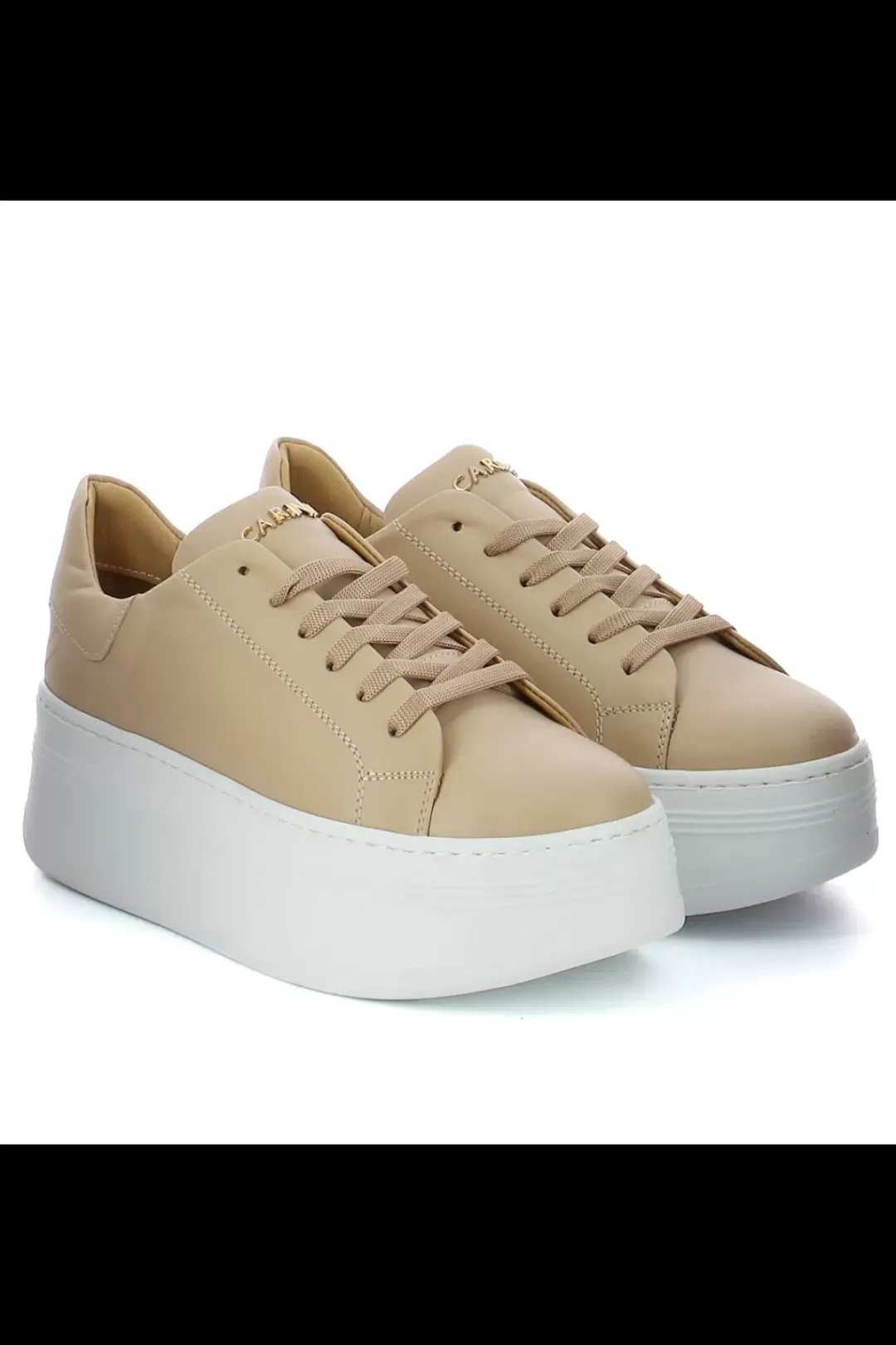 Damskie Carinii Skórzane Sneakersy Damskie | Beżowe Sneakersy Damskie*Beżowe sneakersy skórzane --B10332-491-000-000-000