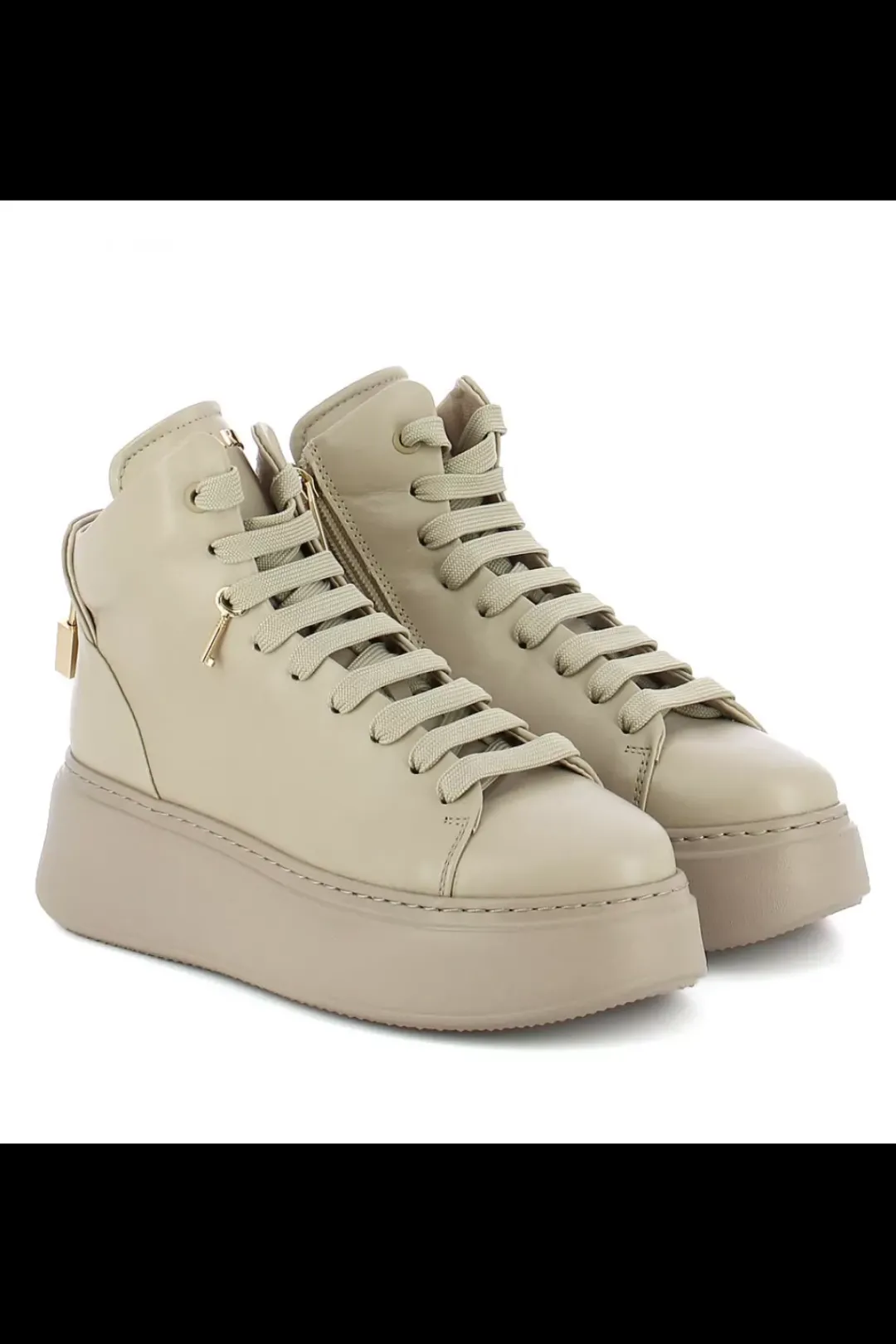 Damskie Carinii Skórzane Sneakersy Damskie | Beżowe Sneakersy Damskie*Beżowe sneakersy skórzane --B9544-T43-000-000-F69
