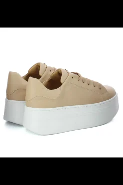 Damskie Carinii Skórzane Sneakersy Damskie | Beżowe Sneakersy Damskie*Beżowe sneakersy skórzane --B10332-491-000-000-000