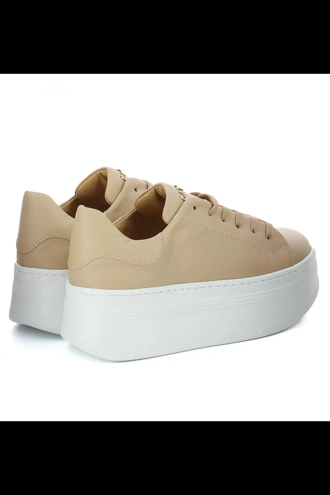 Damskie Carinii Skórzane Sneakersy Damskie | Beżowe Sneakersy Damskie*Beżowe sneakersy skórzane --B10332-491-000-000-000