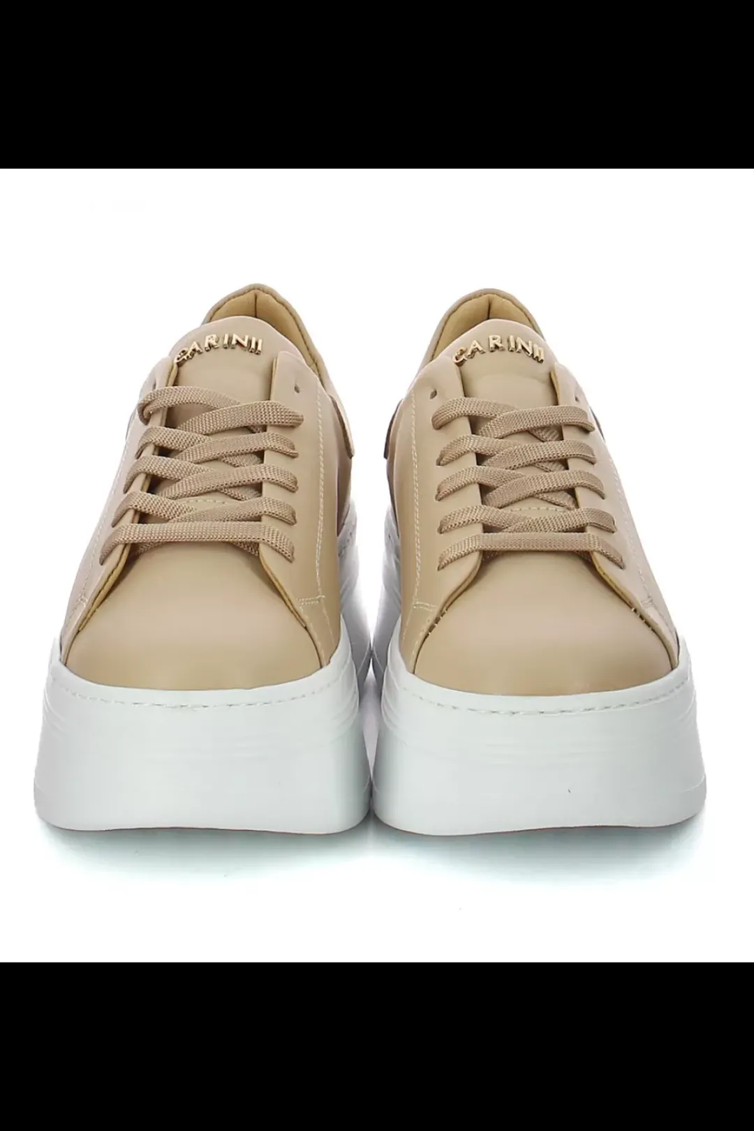 Damskie Carinii Skórzane Sneakersy Damskie | Beżowe Sneakersy Damskie*Beżowe sneakersy skórzane --B10332-491-000-000-000