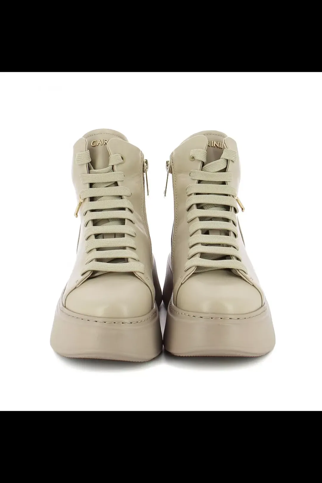 Damskie Carinii Skórzane Sneakersy Damskie | Beżowe Sneakersy Damskie*Beżowe sneakersy skórzane --B9544-T43-000-000-F69
