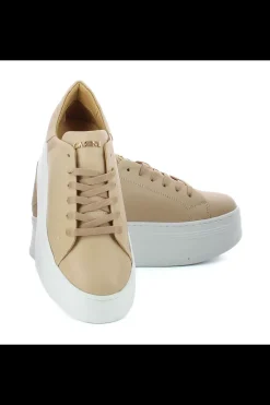 Damskie Carinii Skórzane Sneakersy Damskie | Beżowe Sneakersy Damskie*Beżowe sneakersy skórzane --B10332-491-000-000-000