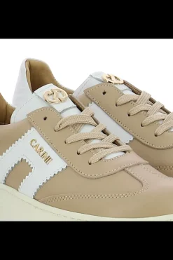 Damskie Carinii Skórzane Sneakersy Damskie | Beżowe Sneakersy Damskie*Beżowe sneakersy skórzane --B9992-R25-L46-000-G73