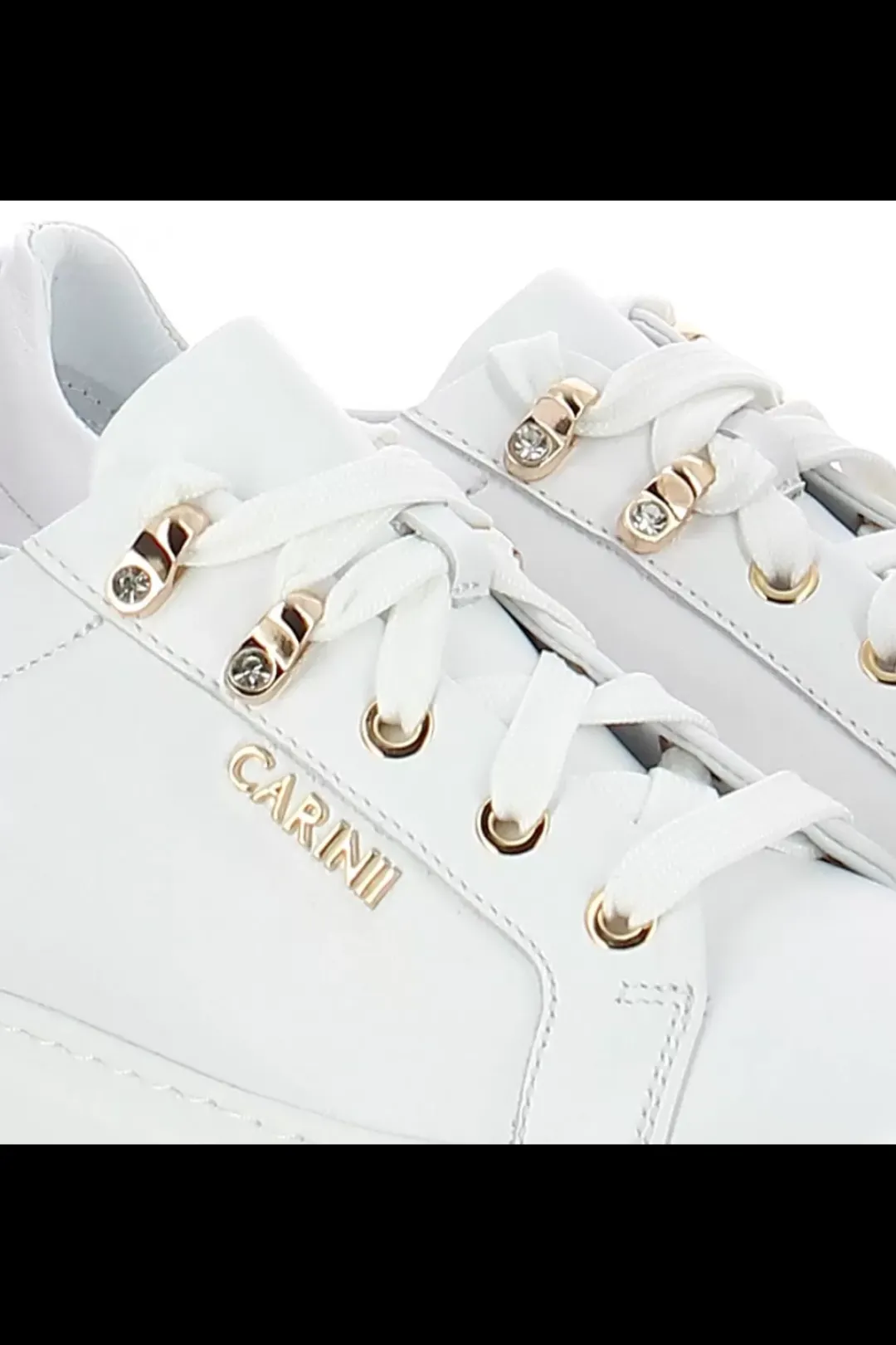 Damskie Carinii Skórzane Sneakersy Damskie | Na Platformie*Białe skórzane sneakersy --B8939-L46-000-000-F69