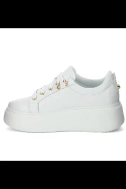 Damskie Carinii Skórzane Sneakersy Damskie | Na Platformie*Białe skórzane sneakersy --B8939-L46-000-000-F69