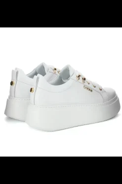 Damskie Carinii Skórzane Sneakersy Damskie | Na Platformie*Białe skórzane sneakersy --B8939-L46-000-000-F69