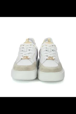 Damskie Carinii Skórzane Sneakersy Damskie | Na Platformie*Białe skórzane sneakersy na platformie --B9977-491-187-180-000
