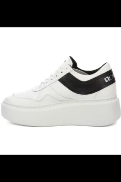 Damskie Carinii Skórzane Sneakersy Damskie | Na Platformie*Białe sneakersy damskie --B9052-I81-E50-000-F69
