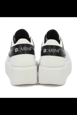 Damskie Carinii Skórzane Sneakersy Damskie | Na Platformie*Białe sneakersy damskie --B9052-I81-E50-000-F69