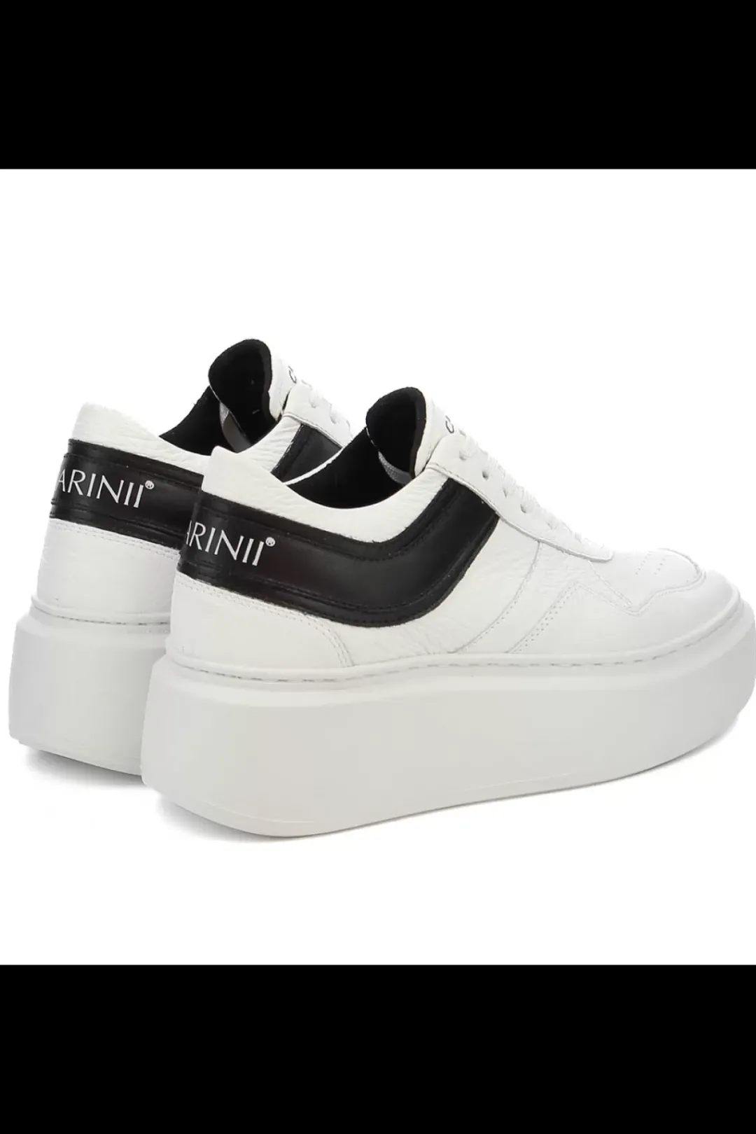 Damskie Carinii Skórzane Sneakersy Damskie | Na Platformie*Białe sneakersy damskie --B9052-I81-E50-000-F69