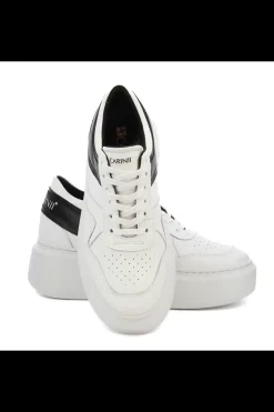 Damskie Carinii Skórzane Sneakersy Damskie | Na Platformie*Białe sneakersy damskie --B9052-I81-E50-000-F69