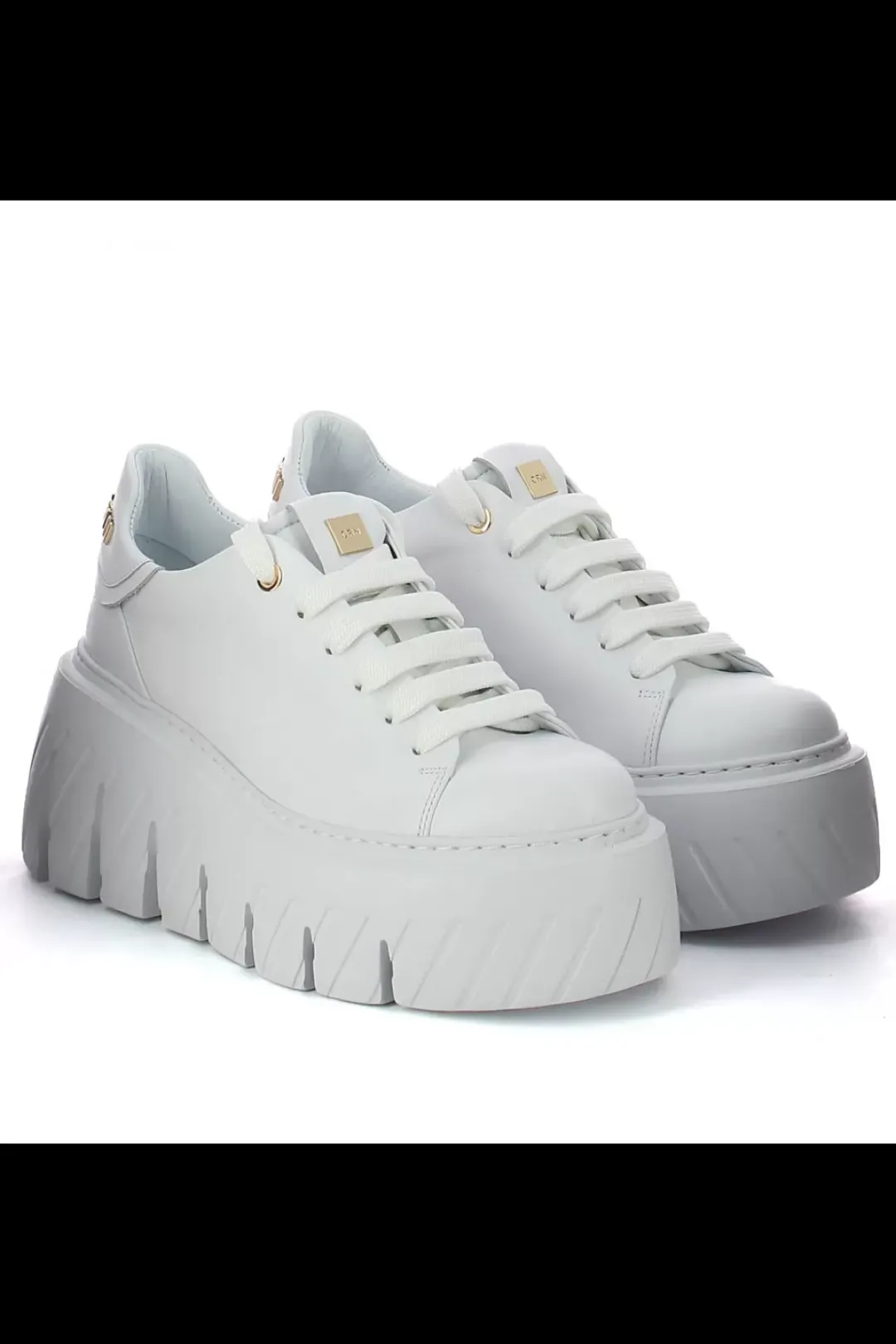 Damskie Carinii Na Platformie | Białe Sneakersy Damskie*Białe sneakersy na platformie --B10076-L46-000-000-G75