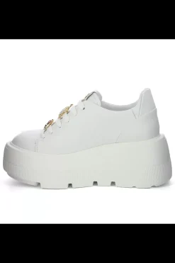 Damskie Carinii Skórzane Sneakersy Damskie | Na Platformie*Białe sneakersy na platformie --B9589-L46-000-000-G36