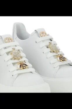Damskie Carinii Skórzane Sneakersy Damskie | Na Platformie*Białe sneakersy na platformie --B9589-L46-000-000-G36