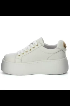 Damskie Carinii Skórzane Sneakersy Damskie | Na Platformie*Białe sneakersy na platformie --B9040-L46-000-000-000
