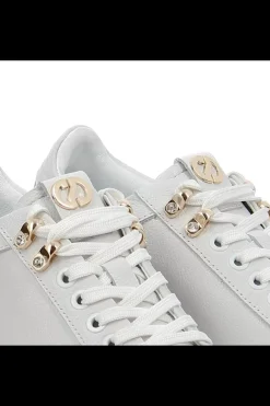 Damskie Carinii Skórzane Sneakersy Damskie | Na Platformie*Białe sneakersy na platformie --B9302-I81-000-000-G36