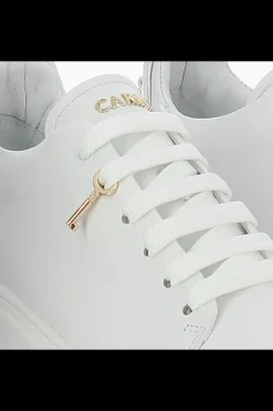 Damskie Carinii Skórzane Sneakersy Damskie | Na Platformie*Białe sneakersy na platformie --B9580-L46-000-000-F69