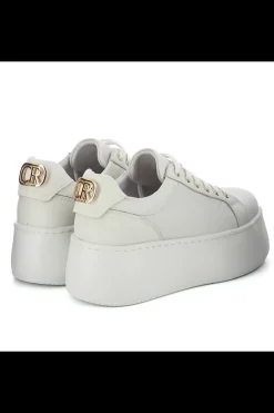 Damskie Carinii Skórzane Sneakersy Damskie | Na Platformie*Białe sneakersy na platformie --B9040-L46-000-000-000