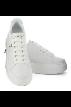 Damskie Carinii Skórzane Sneakersy Damskie | Na Platformie*Białe sneakersy na platformie --B9580-L46-000-000-F69