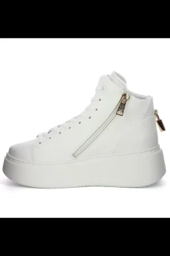 Damskie Carinii Skórzane Sneakersy Damskie | Na Platformie*Białe sneakersy skórzane --B9544-I81-000-000-F69