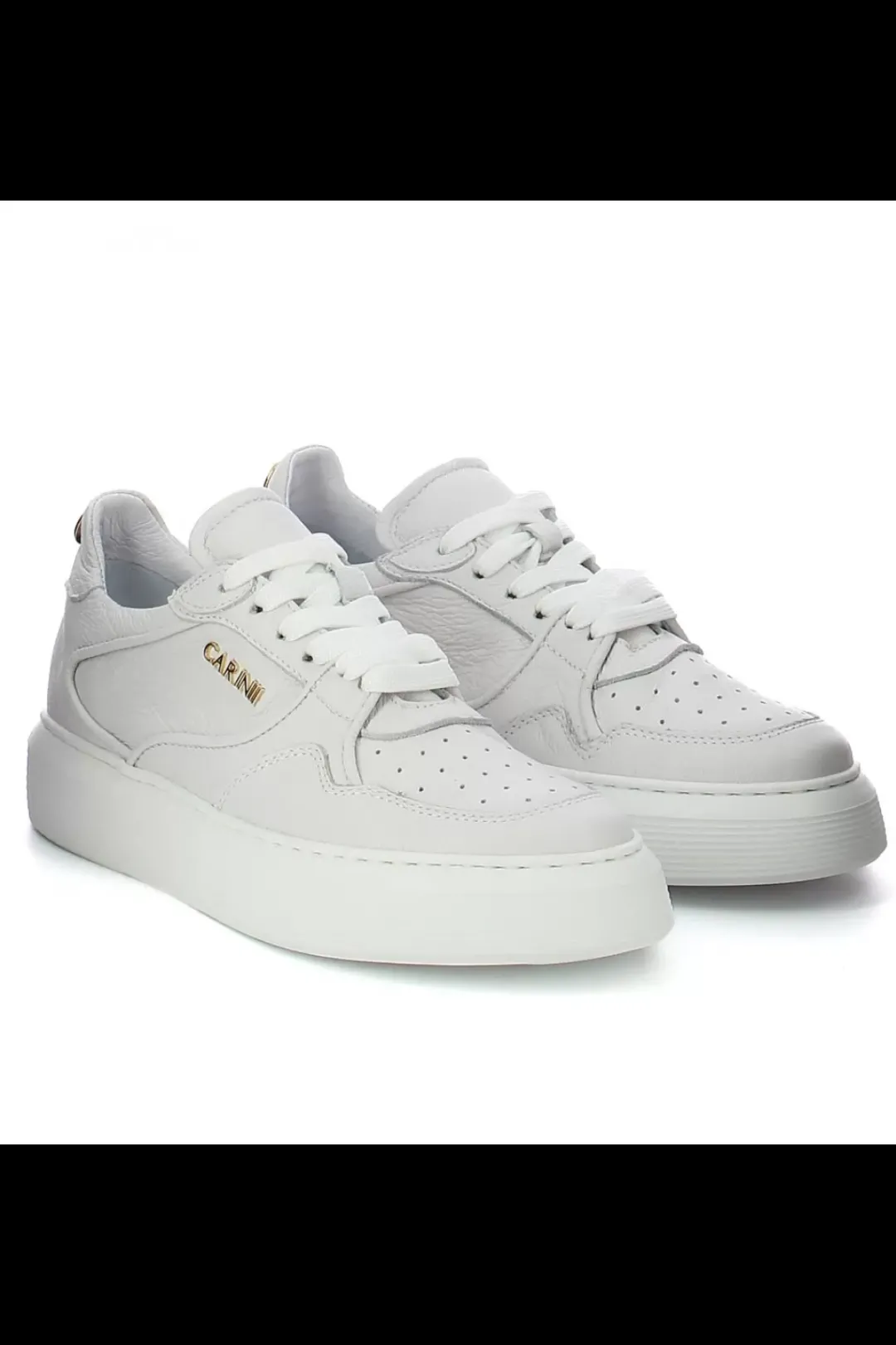Damskie Carinii Skórzane Sneakersy Damskie | Na Platformie*Białe sneakersy skórzane --B9492-I81-000-000-F69