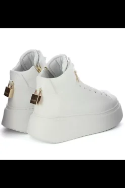 Damskie Carinii Skórzane Sneakersy Damskie | Na Platformie*Białe sneakersy skórzane --B9544-I81-000-000-F69