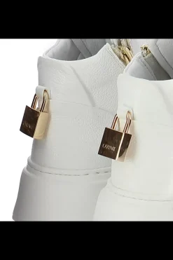 Damskie Carinii Skórzane Sneakersy Damskie | Na Platformie*Białe sneakersy skórzane --B9544-I81-000-000-F69