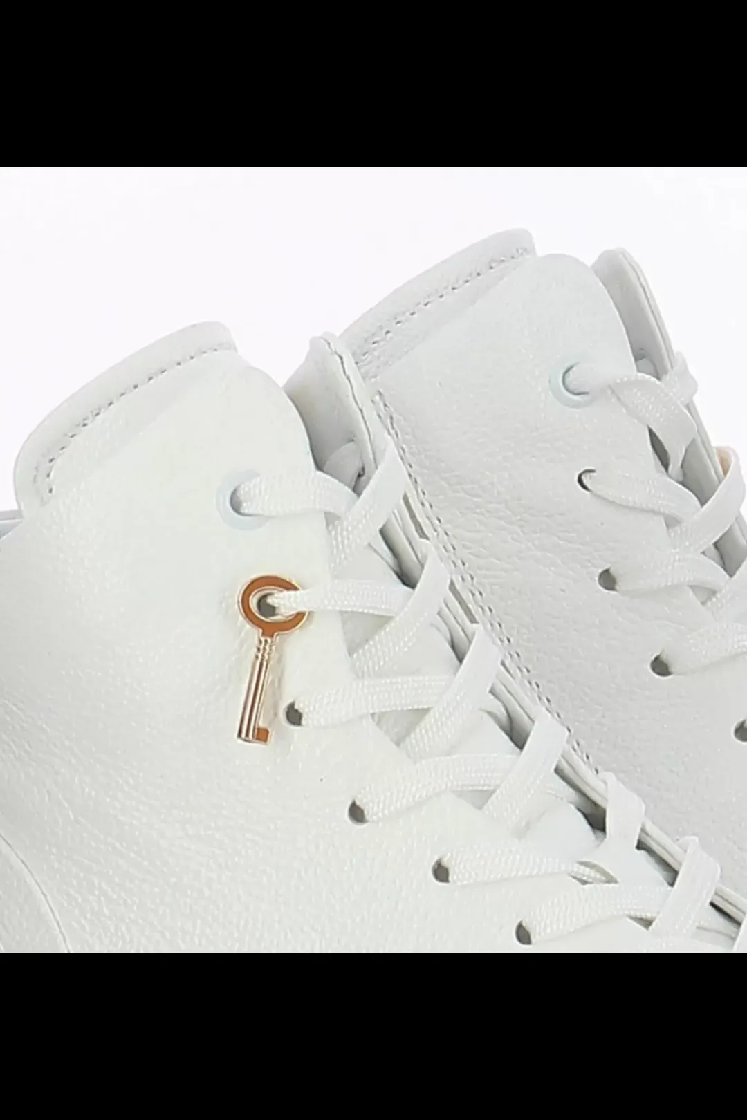 Damskie Carinii Skórzane Sneakersy Damskie | Na Platformie*Białe sneakersy skórzane --B9544-I81-000-000-F69