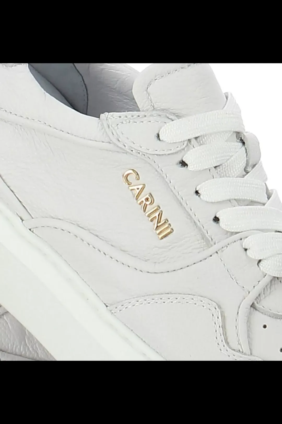 Damskie Carinii Skórzane Sneakersy Damskie | Na Platformie*Białe sneakersy skórzane --B9492-I81-000-000-F69